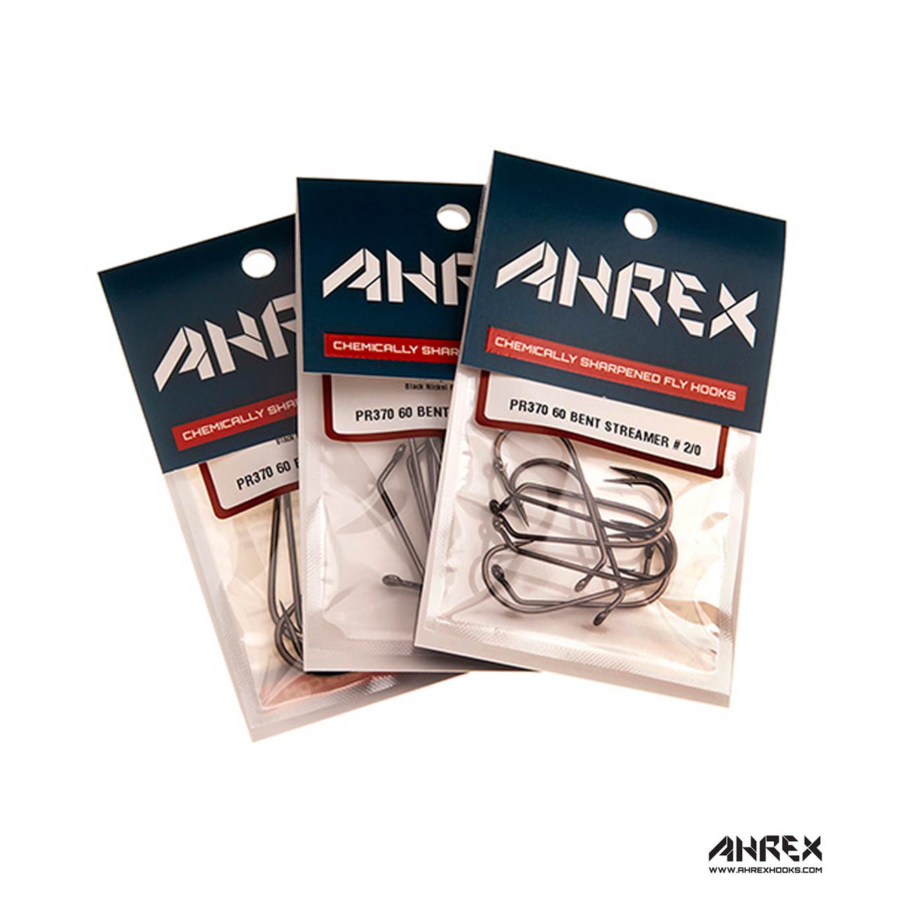 60 Degree Bent Streamer PR370 Hooks - Ahrex